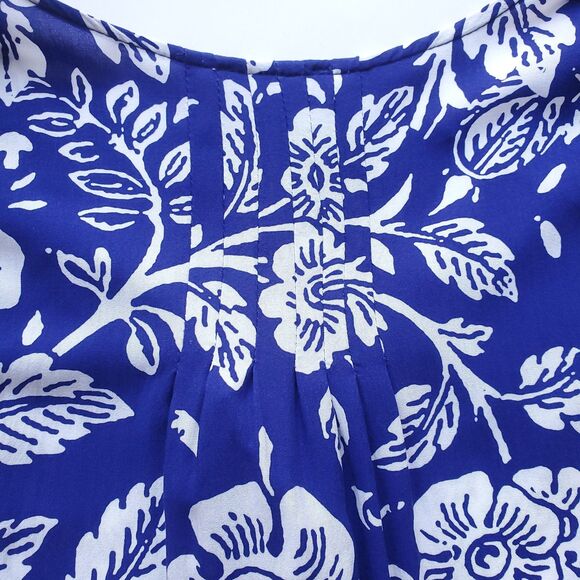 Rachel Zoe Floral Top Womens Plus 2X Blue White V Neck Flutter Cap Sleeve Blouse - Picture 4 of 10